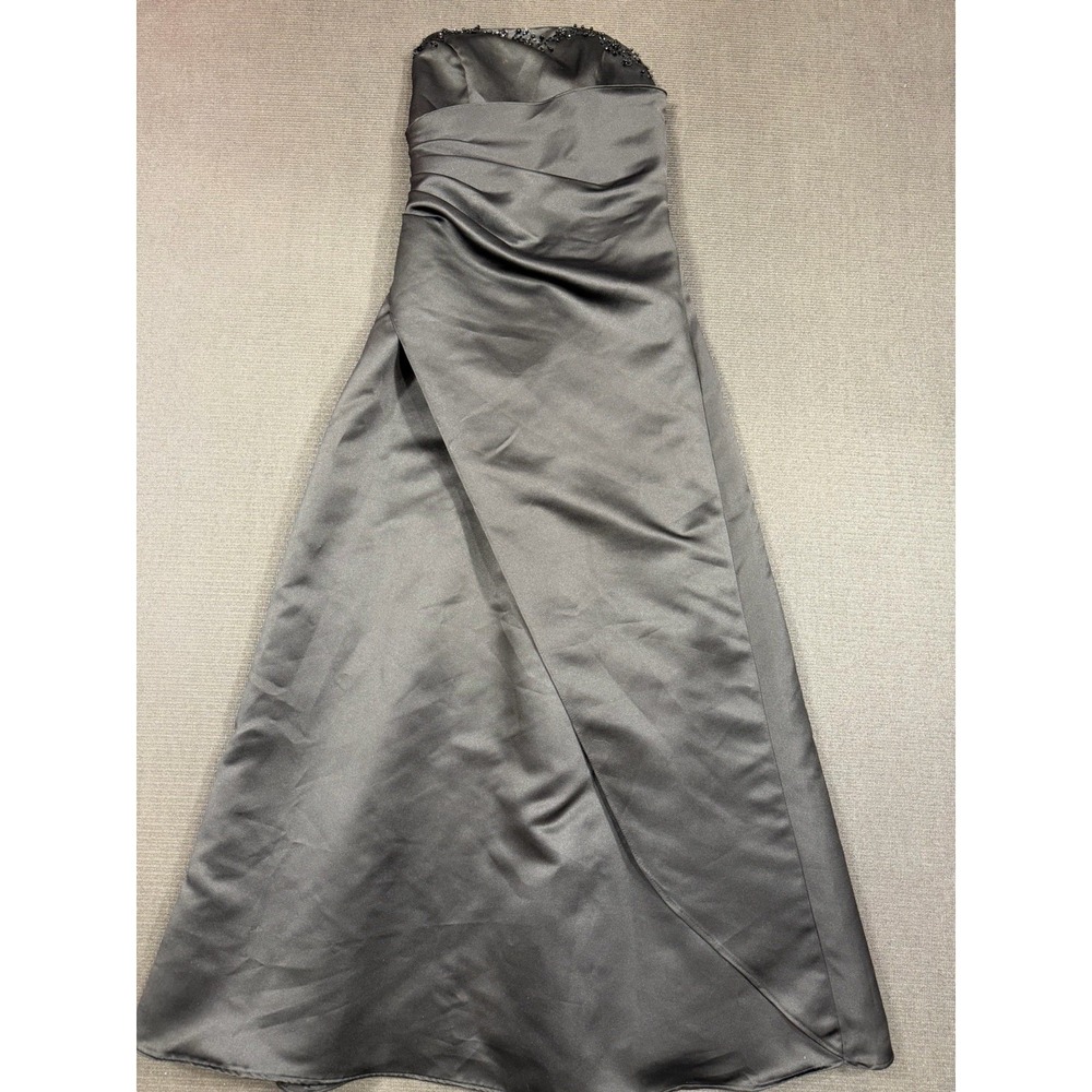 Eden Bridals Black Strapless Bridesmaid dress size 4 Beaded